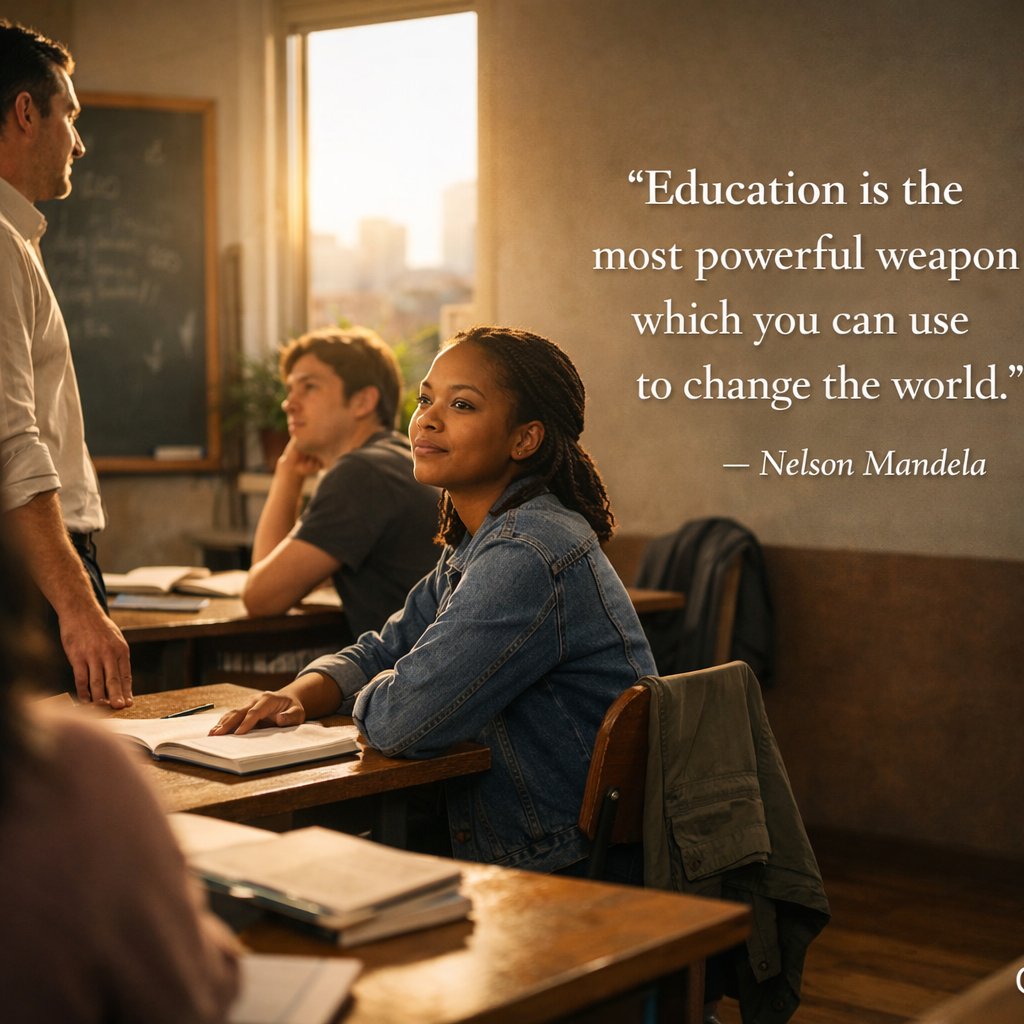 Inspirational quote by Nelson Mandela