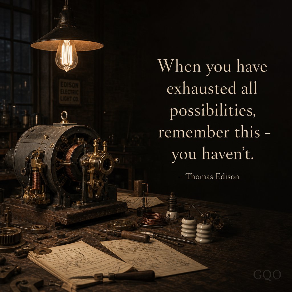 Inspirational quote by Thomas Edison