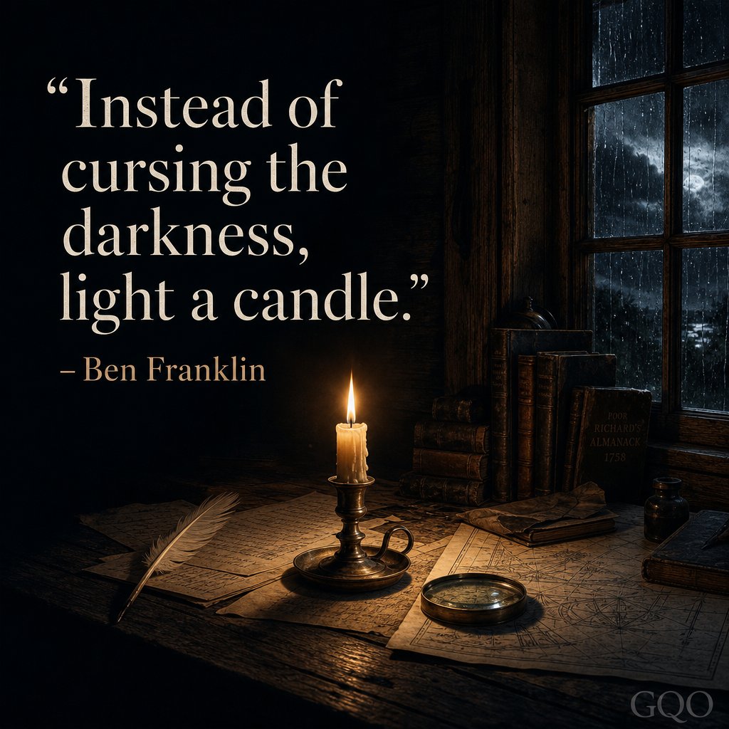 Inspirational quote by Ben Franklin